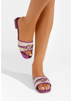 Fioletowe klapki na obcasie Maruna ze sklepu Zapatos w kategorii Klapki damskie - zdjęcie 161187301