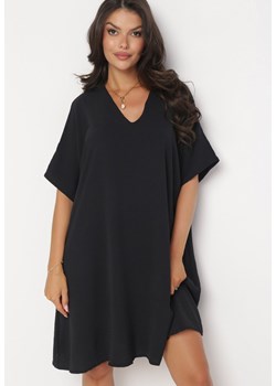 Czarna Sukienka o Fasonie Nietoperza z Wiązaniem na Plecach Miken ze sklepu Born2be Odzież w kategorii Sukienki - zdjęcie 161190214