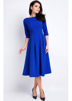 Klasyczna rozkloszowana sukienka w kolorze chabrowym A159, Kolor chabrowy, Rozmiar S, Awama ze sklepu Primodo w kategorii Sukienki - zdjęcie 161195390