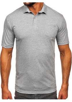 Szara bawełniana koszulka polo męska Denley 143006 ze sklepu Denley w kategorii T-shirty męskie - zdjęcie 161196322