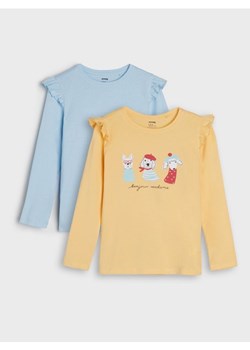 Sinsay - Koszulki 2 pack - żółty ze sklepu Sinsay w kategorii Bluzki dziewczęce - zdjęcie 161207903