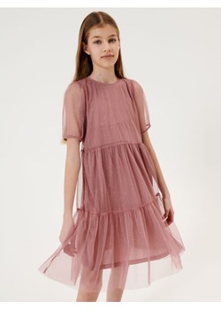Sinsay - Sukienka z bufiastymi rękawami - fioletowy ze sklepu Sinsay w kategorii Sukienki dziewczęce - zdjęcie 161208751