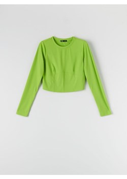 Sinsay - Crop top w prążki - zielony ze sklepu Sinsay w kategorii Bluzki damskie - zdjęcie 161209432