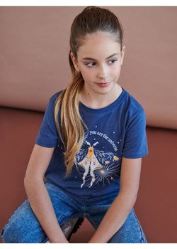 Sinsay - Koszulka z nadrukiem - granatowy ze sklepu Sinsay w kategorii Bluzki dziewczęce - zdjęcie 161209501