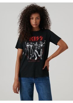 Sinsay - Koszulka z nadrukiem Kiss - czarny ze sklepu Sinsay w kategorii Bluzki damskie - zdjęcie 161210790