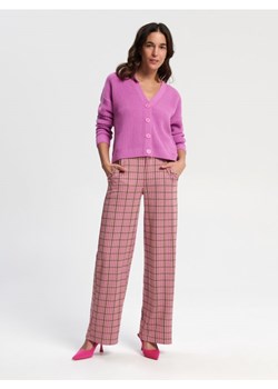Sinsay - Spodnie w kratę - fioletowy ze sklepu Sinsay w kategorii Spodnie damskie - zdjęcie 161211334