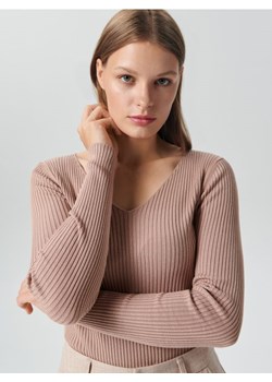 Sinsay - Sweter w prążki - beżowy ze sklepu Sinsay w kategorii Swetry damskie - zdjęcie 161212764