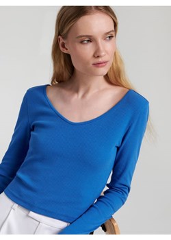 Sinsay - Koszulka bawełniana - niebieski ze sklepu Sinsay w kategorii Bluzki damskie - zdjęcie 161213200
