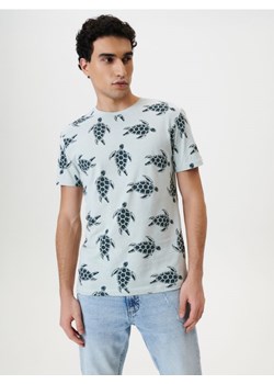 Sinsay - Koszulka z nadrukiem - niebieski ze sklepu Sinsay w kategorii T-shirty męskie - zdjęcie 161213251