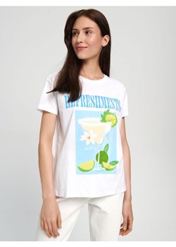 Sinsay - Koszulka z nadrukiem - biały ze sklepu Sinsay w kategorii Bluzki damskie - zdjęcie 161213911