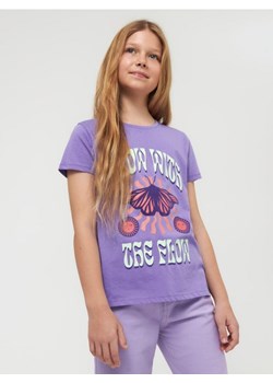 Sinsay - Koszulka z nadrukiem - fioletowy ze sklepu Sinsay w kategorii Bluzki dziewczęce - zdjęcie 161214261