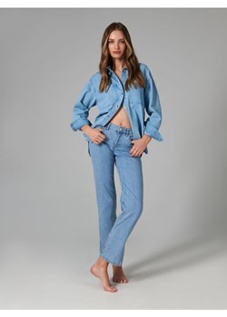 Sinsay - Jeansy straight mid waist - niebieski ze sklepu Sinsay w kategorii Jeansy damskie - zdjęcie 161214301