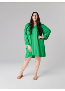 Sinsay - Sukienka mini z bufiastymi rękawami - zielony ze sklepu Sinsay w kategorii Sukienki - zdjęcie 161214542