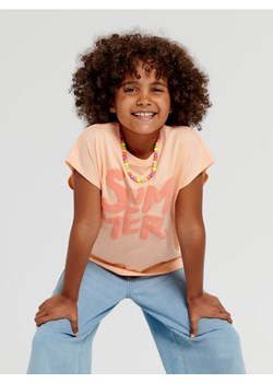Sinsay - Koszulka z nadrukiem - pomarańczowy ze sklepu Sinsay w kategorii Bluzki dziewczęce - zdjęcie 161214551