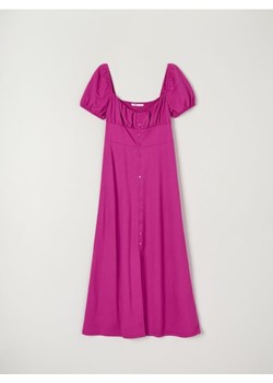 Sinsay - Sukienka midi z bufiastymi rękawami - fioletowy ze sklepu Sinsay w kategorii Sukienki - zdjęcie 161214714