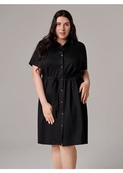 Sinsay - Sukienka mini koszulowa z paskiem - czarny ze sklepu Sinsay w kategorii Sukienki - zdjęcie 161214772