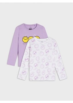 Sinsay - Koszulki SmileyWorld® 2 pack - fioletowy ze sklepu Sinsay w kategorii Bluzki dziewczęce - zdjęcie 161214813