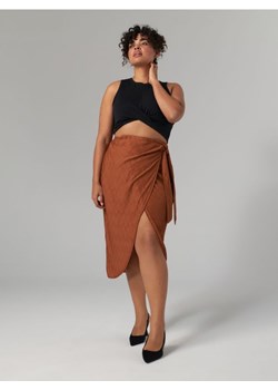 Sinsay - Spódnica midi z wiązaniem - brązowy ze sklepu Sinsay w kategorii Spódnice - zdjęcie 161214840
