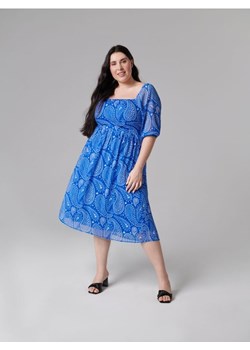 Sinsay - Sukienka midi ze wzorem - niebieski ze sklepu Sinsay w kategorii Sukienki - zdjęcie 161214962