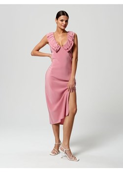 Sinsay - Sukienka midi z rozcięciem - różowy ze sklepu Sinsay w kategorii Sukienki - zdjęcie 161214993