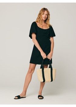 Sinsay - Sukienka mini z lnem - czarny ze sklepu Sinsay w kategorii Sukienki - zdjęcie 161215014