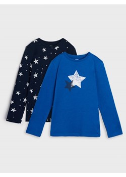Sinsay - Koszulki 2 pack - niebieski ze sklepu Sinsay w kategorii Bluzki dziewczęce - zdjęcie 161215103