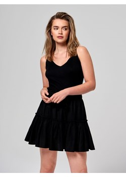 Sinsay - Spódnica mini z lnem - czarny ze sklepu Sinsay w kategorii Spódnice - zdjęcie 161215550