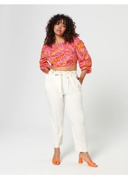 Sinsay - Spodnie z lnem - kremowy ze sklepu Sinsay w kategorii Spodnie damskie - zdjęcie 161216102