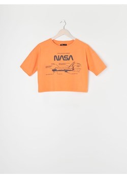 Sinsay - Crop top z nadrukiem NASA - pomarańczowy ze sklepu Sinsay w kategorii Bluzki damskie - zdjęcie 161216381