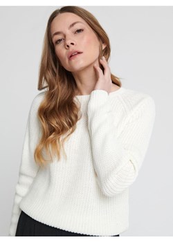 Sinsay - Sweter z ozdobnym splotem - kremowy ze sklepu Sinsay w kategorii Swetry damskie - zdjęcie 161218213