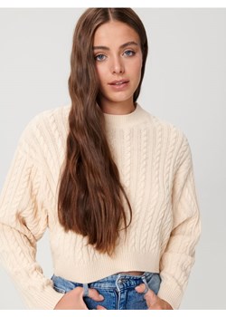 Sinsay - Sweter z ozdobnym splotem - kremowy ze sklepu Sinsay w kategorii Swetry damskie - zdjęcie 161218230