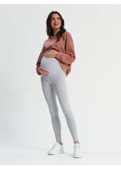 Sinsay - Legginsy bawełniane MAMA - szary ze sklepu Sinsay w kategorii Spodnie ciążowe - zdjęcie 161218262