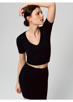 Sinsay - Koszulka slim - czarny ze sklepu Sinsay w kategorii Bluzki damskie - zdjęcie 161218293