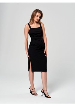 Sinsay - Sukienka midi z rozcięciem - czarny ze sklepu Sinsay w kategorii Sukienki - zdjęcie 161218371