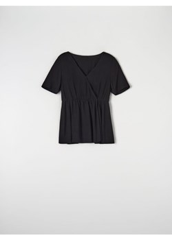 Sinsay - Bluzka z marszczeniami - czarny ze sklepu Sinsay w kategorii Bluzki damskie - zdjęcie 161218592