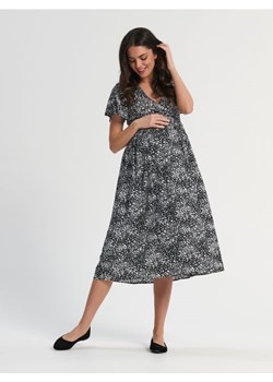 Sinsay - Sukienka midi ze wzorem MAMA - czarny ze sklepu Sinsay w kategorii Sukienki ciążowe - zdjęcie 161218631