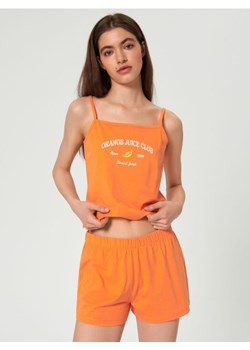 Sinsay - Piżama bawełniana - pomarańczowy ze sklepu Sinsay w kategorii Piżamy damskie - zdjęcie 161218854
