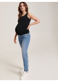 Sinsay - Jeansy slim high waist MAMA - niebieski ze sklepu Sinsay w kategorii Spodnie ciążowe - zdjęcie 161221311