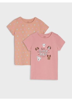 Sinsay - Koszulki 2 pack - różowy ze sklepu Sinsay w kategorii Bluzki dziewczęce - zdjęcie 161221313