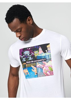 Sinsay - Koszulka SpongeBob - biały ze sklepu Sinsay w kategorii T-shirty męskie - zdjęcie 161223730