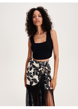 Reserved - Gładki crop top - czarny ze sklepu Reserved w kategorii Bluzki damskie - zdjęcie 161231800