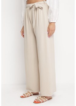 Beżowe Spodnie Greslia ze sklepu Born2be Odzież w kategorii Spodnie damskie - zdjęcie 161235403