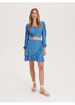 Reserved - Spódnica mini z falbaną - niebieski ze sklepu Reserved w kategorii Spódnice - zdjęcie 161236732