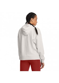 Damska bluza dresowa nierozpinana z kapturem Under Armour Project Rock Everyday Terry Hoody - biała ze sklepu Sportstylestory.com w kategorii Bluzy damskie - zdjęcie 161237923