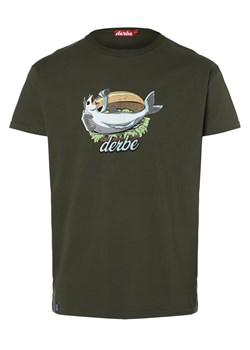 Derbe T-shirt męski Mężczyźni Bawełna khaki nadruk ze sklepu vangraaf w kategorii T-shirty męskie - zdjęcie 161239443