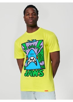 Sinsay - Koszulka Jaws - zielony ze sklepu Sinsay w kategorii T-shirty męskie - zdjęcie 161240092