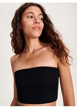Reserved - Gładki crop top - czarny ze sklepu Reserved w kategorii Bluzki damskie - zdjęcie 161249621