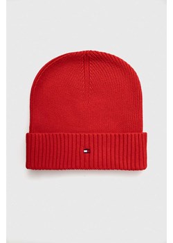 Tommy Hilfiger czapka z domieszką kaszmiru kolor czerwony z cienkiej dzianiny ze sklepu ANSWEAR.com w kategorii Czapki zimowe męskie - zdjęcie 161253373