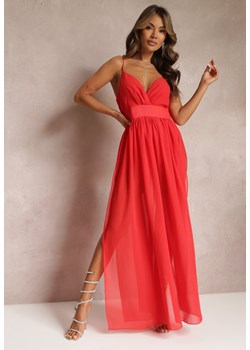 Czerwona Rozkloszowana Sukienka Maxi z Gumką w Pasie i Majtkami Medane ze sklepu Renee odzież w kategorii Sukienki - zdjęcie 161255214