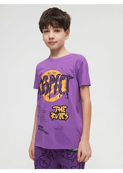 Sinsay - Koszulka z nadrukiem - fioletowy ze sklepu Sinsay w kategorii T-shirty chłopięce - zdjęcie 161257854